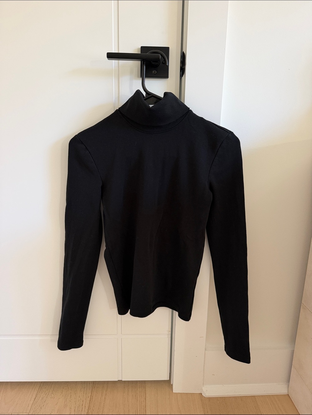 Zara Black Long-Sleeve Turtleneck Top